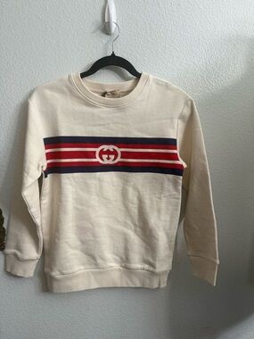 Brand new Gucci Cream Crewneck Sweater  kids size 10 fits adults xs and s